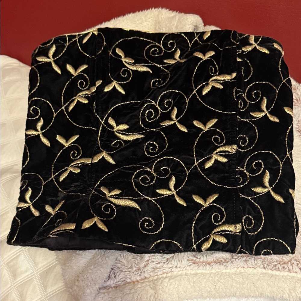 Scott McClintock Black and Gold Embroidered Top